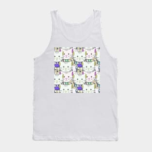 Cute Cat Seamless Patterns Tank Top